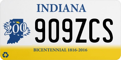 IN license plate 909ZCS