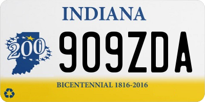 IN license plate 909ZDA