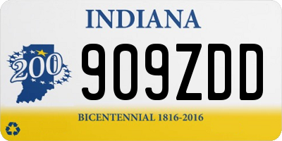 IN license plate 909ZDD
