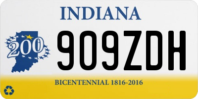 IN license plate 909ZDH