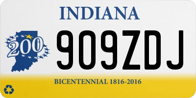 IN license plate 909ZDJ