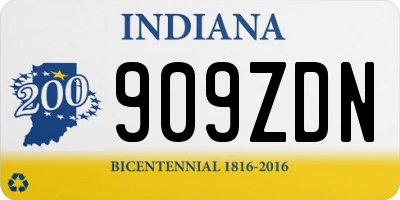 IN license plate 909ZDN
