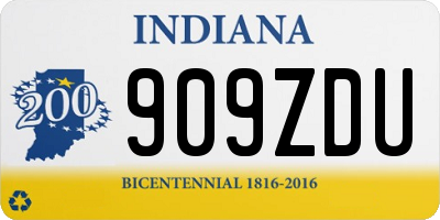 IN license plate 909ZDU