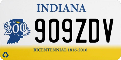 IN license plate 909ZDV