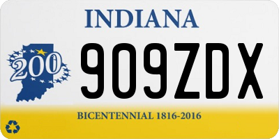 IN license plate 909ZDX