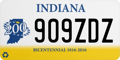 IN license plate 909ZDZ
