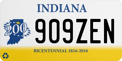 IN license plate 909ZEN