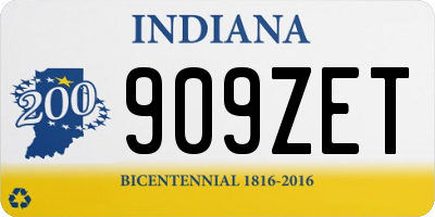 IN license plate 909ZET