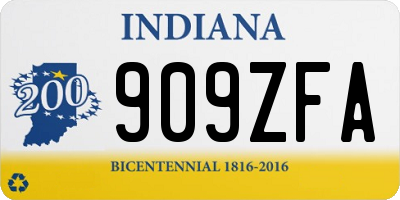 IN license plate 909ZFA