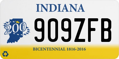 IN license plate 909ZFB