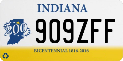 IN license plate 909ZFF