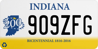 IN license plate 909ZFG