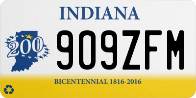 IN license plate 909ZFM