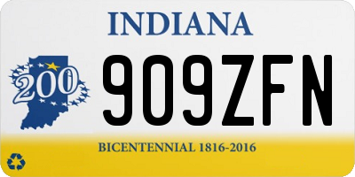 IN license plate 909ZFN