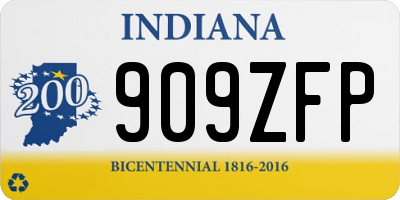 IN license plate 909ZFP
