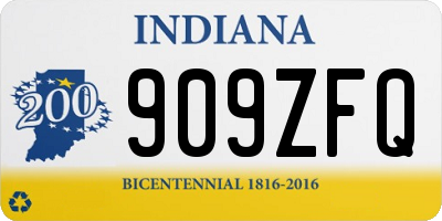 IN license plate 909ZFQ