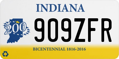 IN license plate 909ZFR