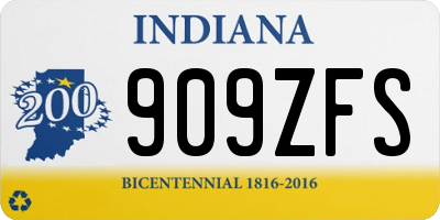 IN license plate 909ZFS