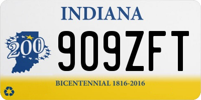 IN license plate 909ZFT