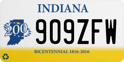 IN license plate 909ZFW