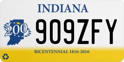 IN license plate 909ZFY