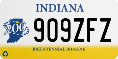 IN license plate 909ZFZ