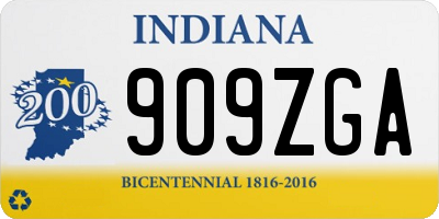 IN license plate 909ZGA