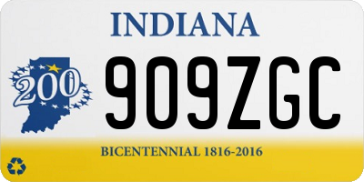 IN license plate 909ZGC