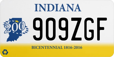 IN license plate 909ZGF