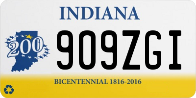 IN license plate 909ZGI