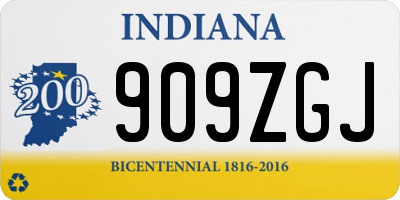 IN license plate 909ZGJ