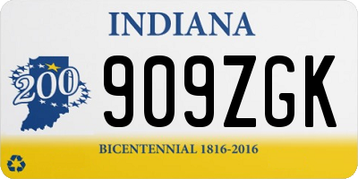 IN license plate 909ZGK