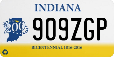 IN license plate 909ZGP