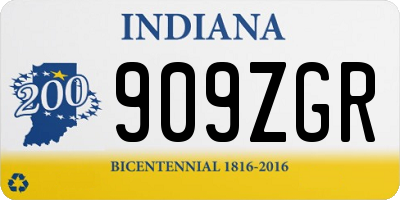 IN license plate 909ZGR