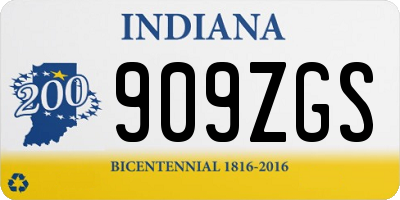 IN license plate 909ZGS
