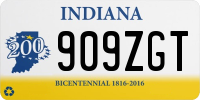 IN license plate 909ZGT
