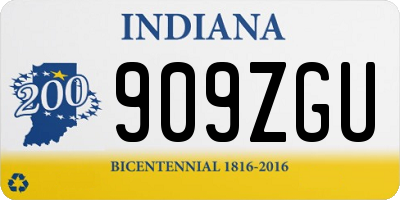 IN license plate 909ZGU