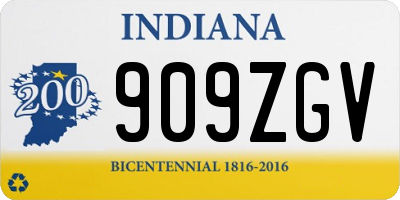 IN license plate 909ZGV