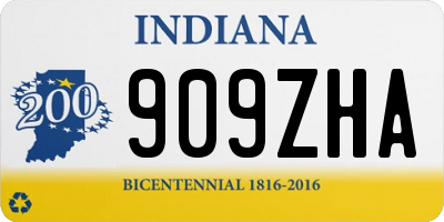 IN license plate 909ZHA