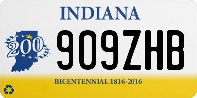 IN license plate 909ZHB