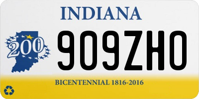 IN license plate 909ZHO