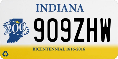 IN license plate 909ZHW