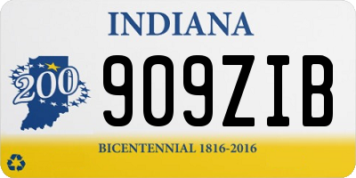 IN license plate 909ZIB