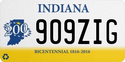 IN license plate 909ZIG
