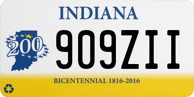 IN license plate 909ZII