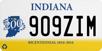 IN license plate 909ZIM