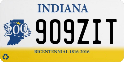 IN license plate 909ZIT
