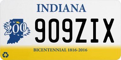IN license plate 909ZIX