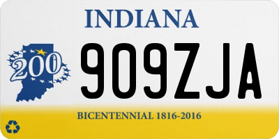 IN license plate 909ZJA