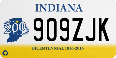 IN license plate 909ZJK